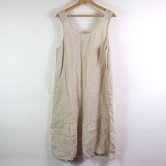 NWT Nicole Miller York Natural 100% Linen Sleeveless Dress XL - Picture 3 of 8